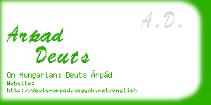 arpad deuts business card