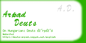 arpad deuts business card